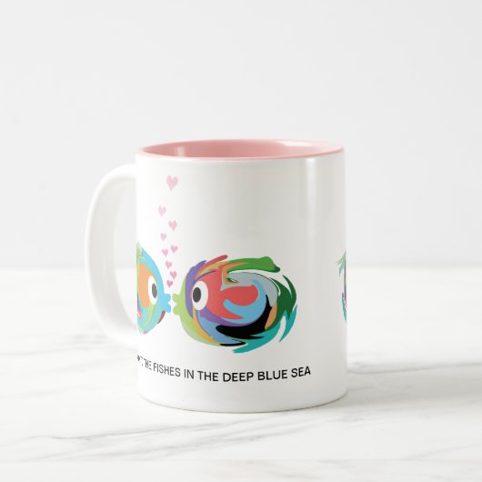 Embrassant des poissons 11 onces. Tasse en (Devant gauche)