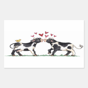Embrassant des vaches - autocollants