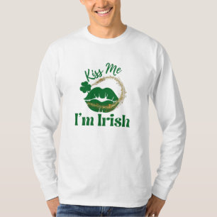 Embrasse-moi Je suis Irlandais Lips Et T-shirt Hom