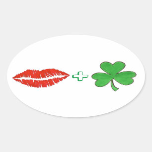 Embrasse-moi Je suis Irlandais Stickers Shamrock L