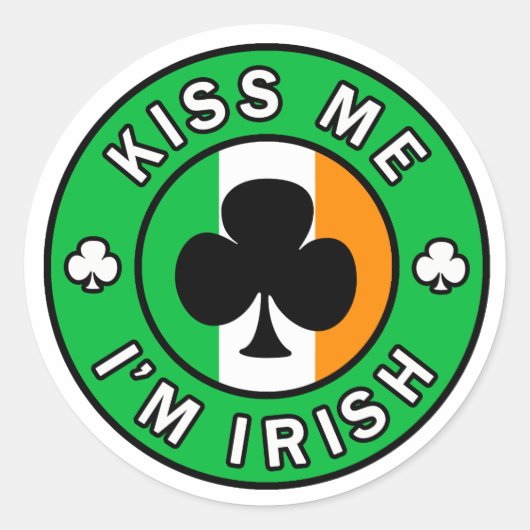 Embrasse-moi Je suis un autocollant irlandais (Devant)