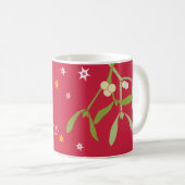 Embrasse-moi mistletoe noël festif mug rouge (Devant droit)