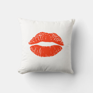 Embrasse-moi Rouge Lipstick Imprimer Coussin Perso