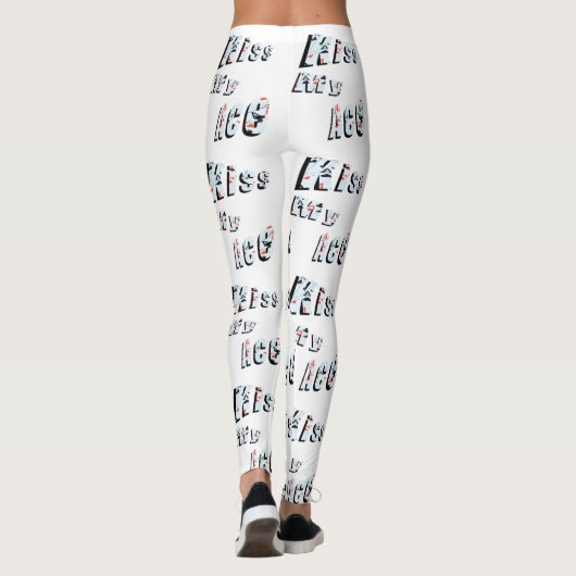 Embrasse mon as, dames poker blanc Logo Leggings (Dos)