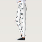 Embrasse mon as, dames poker blanc Logo Leggings (Gauche)