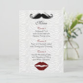 embrasser et moustache zèbre rayures menu mariage (Debout devant)
