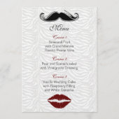embrasser et moustache zèbre rayures menu mariage (Devant)