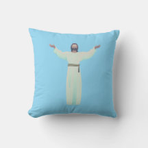 Embrassez Jésus - Coussin en bleu clair