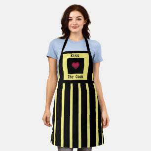 Embrassez la cuire jaune et noir tablier (moyen)