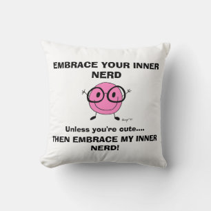 EMBRASSEZ VOTRE Coussin NERD INTÉRIEUR - Rose