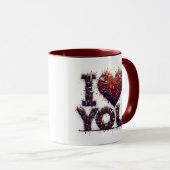 Embrassez-vous dans une Mug avec les mots ‘I Love  (Devant droit)