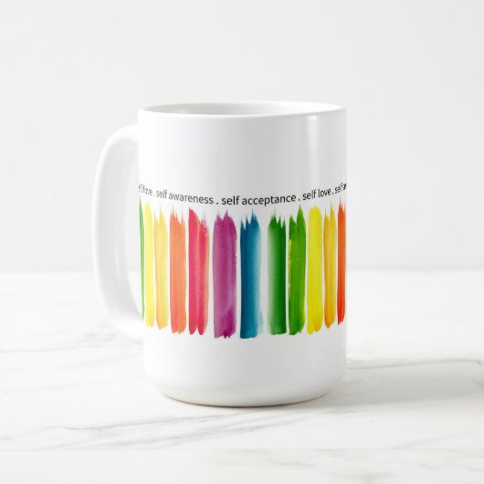 'Embrassez-vous' Rainbow Mug (Devant gauche)