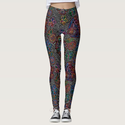 Embroderie mexicaine Image Mode Pop Leggings (Devant)
