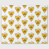 Embrodering Liefde & Vrede ・ Geel ・ Cadeaupapier (Vlak)