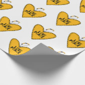 Embrodering Liefde & Vrede ・ Geel ・ Cadeaupapier (Hoek)