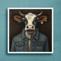 Embroided Moo Jacket- Funny koe in een kostuum
