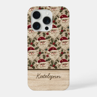 Embroidered 3D Santa Phone Case | Personalized iPhone 15 Pro Hoesje