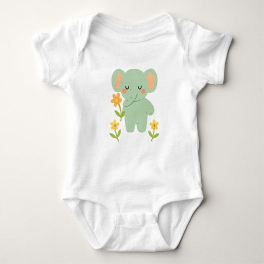Embroidered Baby Animals  Romper (Voorkant)