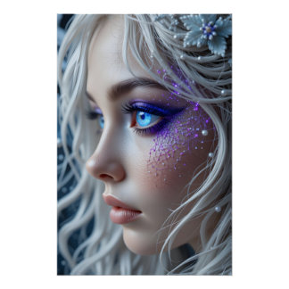 Embroidered Celestial Portrait Perfect Poster