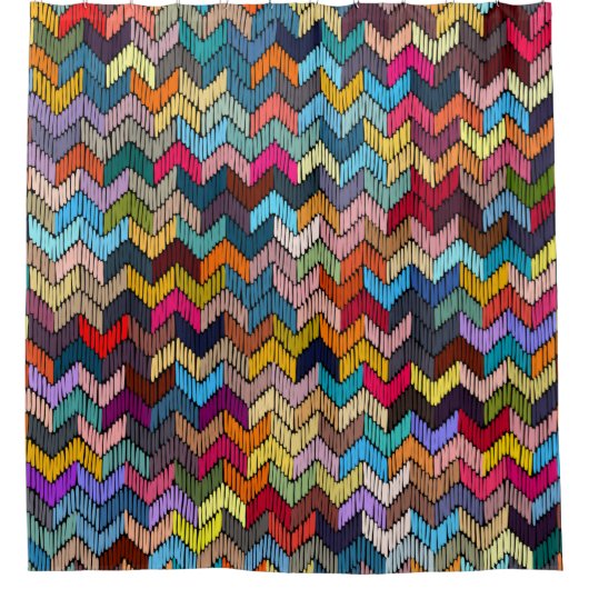 Embroidered seamless geometric pattern. Ornament E Douchegordijn (Voorkant)