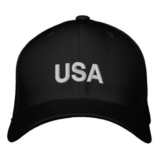 Embroidered USA Design Adjustable Baseball Cap (Voorkant)