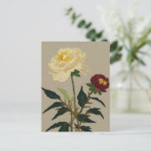 Embroiderige pony-bloem feestdagenkaart (Staand voorkant)