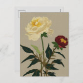 Embroiderige pony-bloem feestdagenkaart (Voorkant / Achterkant)