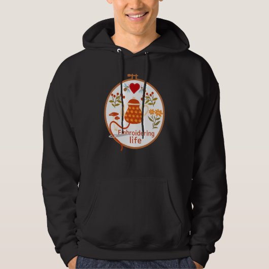 Embroidering Life Embroidery Hoop Hoodie (Voorkant)