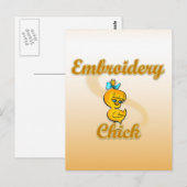 Embroidery Chick Briefkaart (Voorkant / Achterkant)
