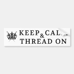 Embroidery - houd kalme schroefdraad op ambachten bumpersticker