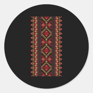 Embroidery Ukraine Vyshyvanka Print Ethnic Patroon Ronde Sticker