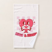 Embrous et baisers | Aimer le coeur rose mignon (Serviette à main)