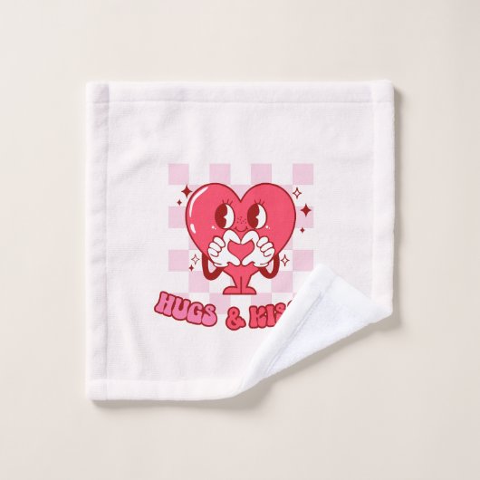 Embrous et baisers | Aimer le coeur rose mignon (Gant de toilette)