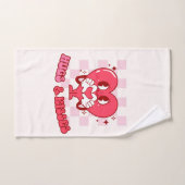 Embrous et baisers | Aimer le coeur rose mignon (Serviette à main)