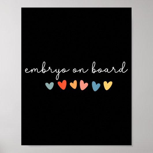 Embryo On Board Heart Ivf Transfer Day Fertility N Poster (Voorkant)