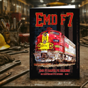 EMD F7 Santa Fe Warbonnet met Amerikaanse vlag. Bedankkaart