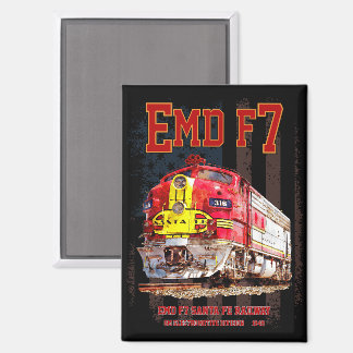 EMD F7 Santa Fe Warbonnet with American Flag. Magneet