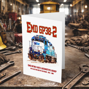EMD GP38-2 Diesel Locomotive GATX blauw en wit Bedankkaart