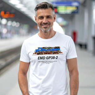 EMD GP38-2 Diesel Locomotive GATX blauw en wit T-shirt