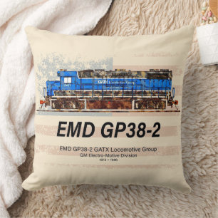 EMD GP38-2 Diesellocomotief en Amerikaanse vlag Kussen