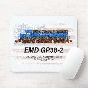 EMD GP38-2 Diesellocomotief en Amerikaanse vlag Muismat