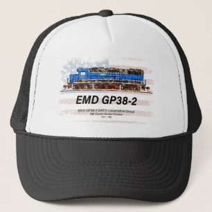 EMD GP38-2 Diesellocomotief en Amerikaanse vlag Trucker Pet
