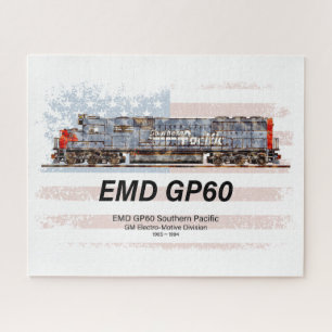 EMD GP60 Diesel Locomotief en Amerikaanse vlag Legpuzzel