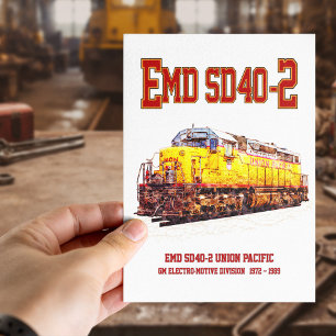 EMD SD40-2 Diesel Locomotive. Briefkaart