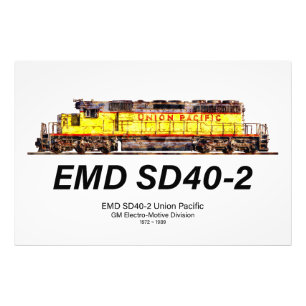 EMD SD40-2 Diesellocomotief. Unie voor de Stille O Foto Afdruk