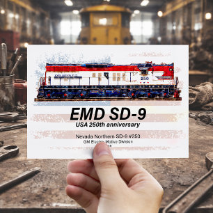 EMD SD-9-locomotief USA 250e verjaardags liveriede Briefkaart