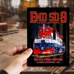 EMD SD-9-locomotief USA 250e verjaardagsbekleding Briefkaart