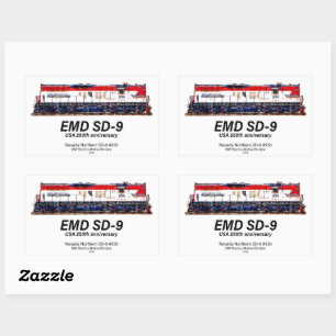 EMD SD-9 USA 250e verjaardag erfgoedlocomotief Rechthoekige Sticker