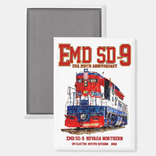 EMD SD-9 USA 250th Verjaardag Erfgoedlocomotief Magneet