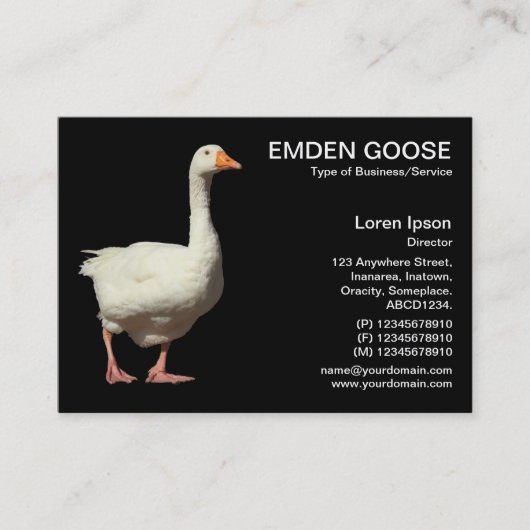 Emden Goose - Black Visitekaartje (Voorkant)